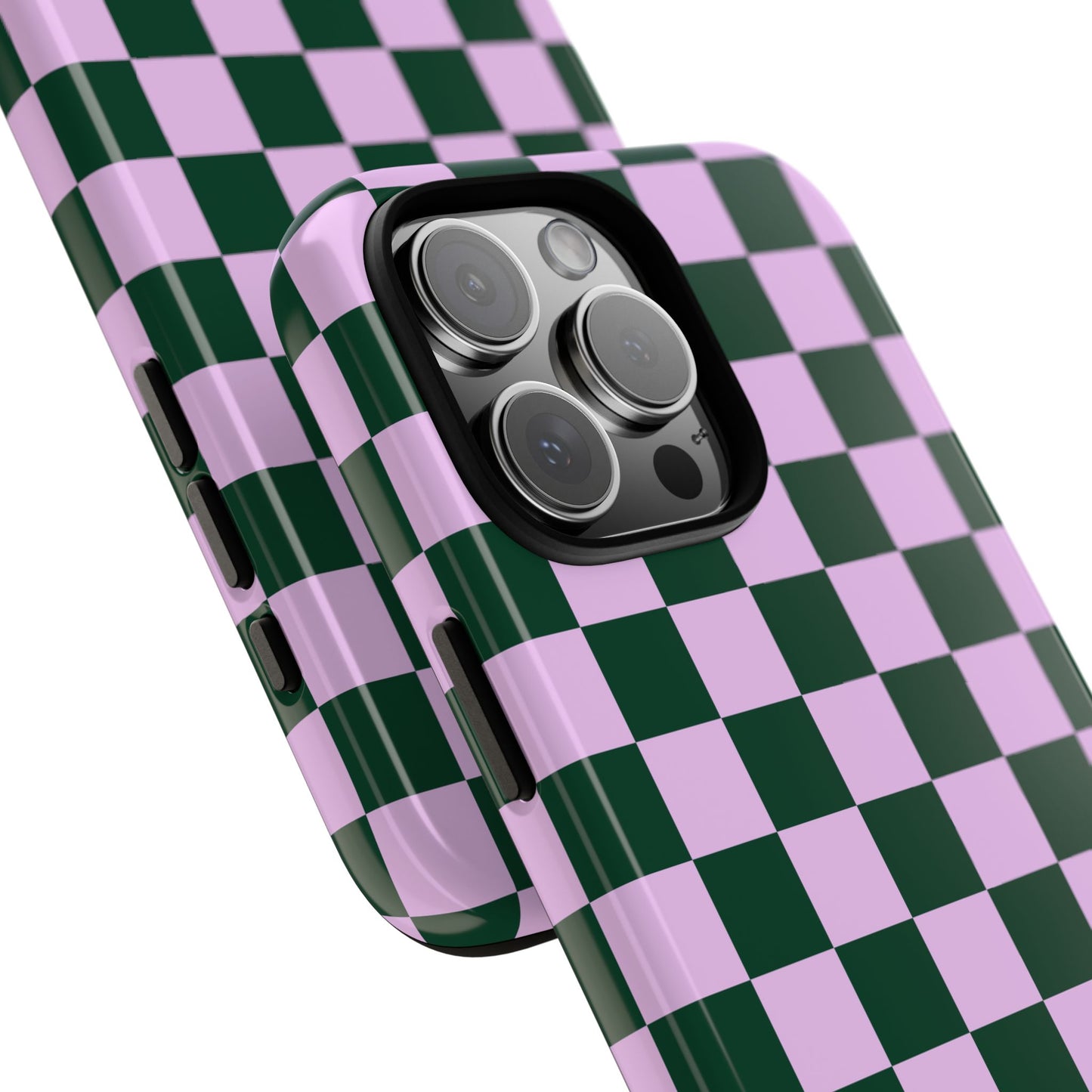 Lilac and Green Checkered Phone Case