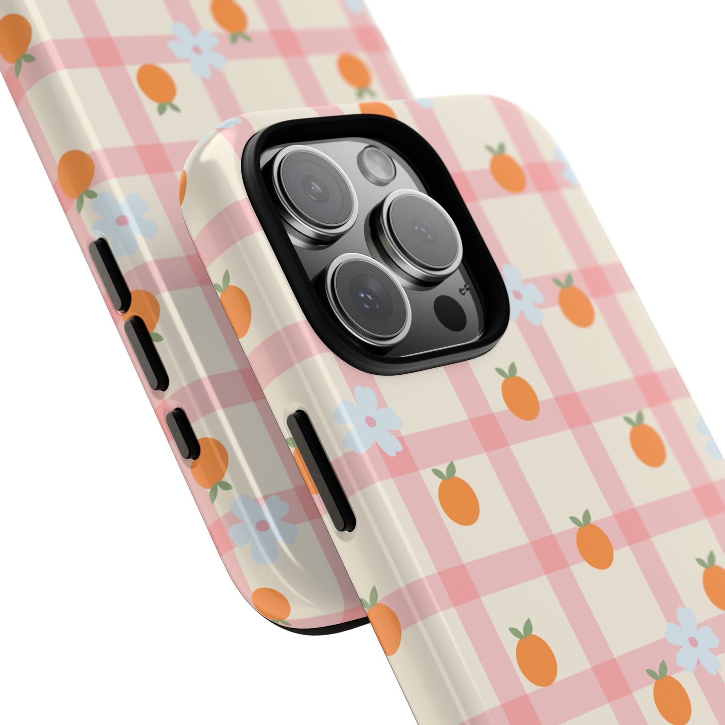Gingham Grove | Orange Floral Phone Case