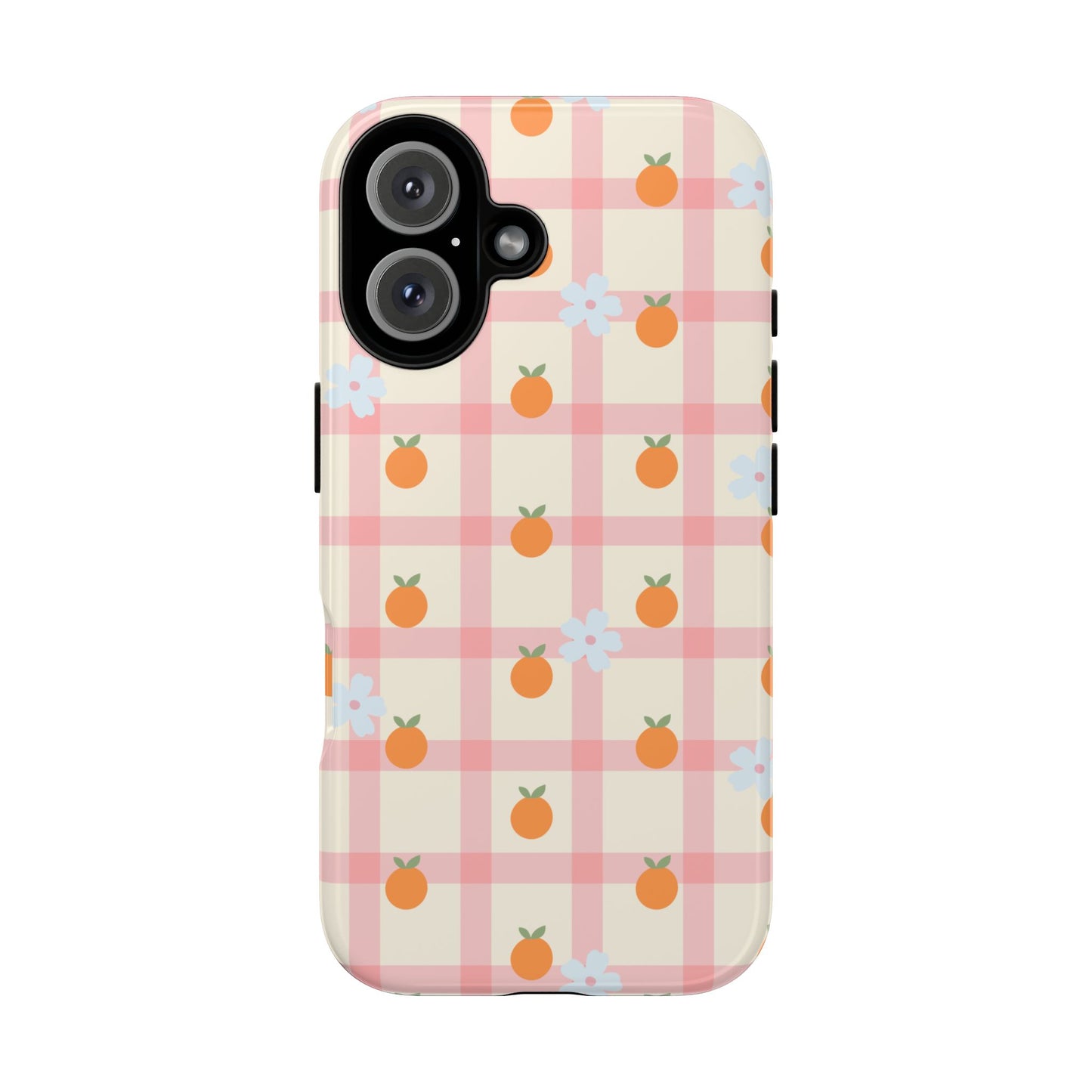 Gingham Grove | Orange Floral Phone Case