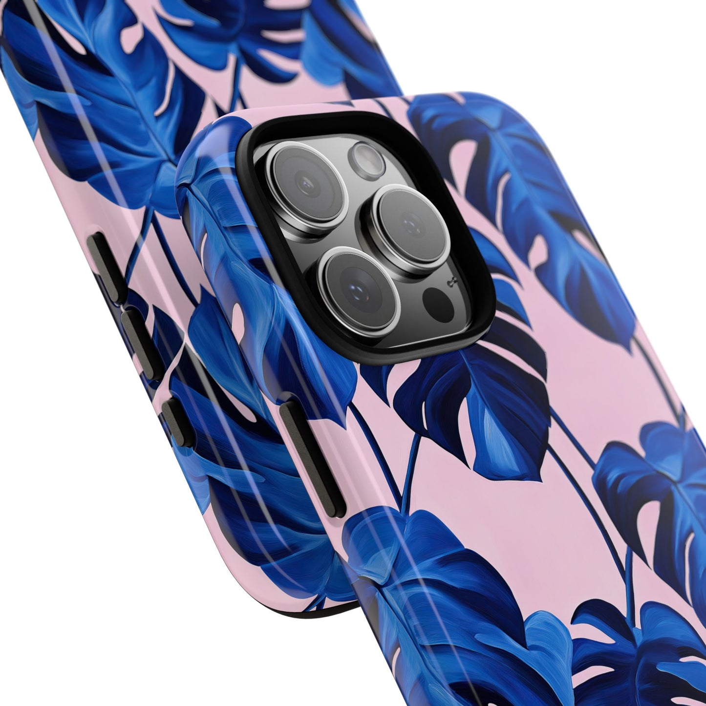 New Leaf | Pink and Blue Monstera Phone Case