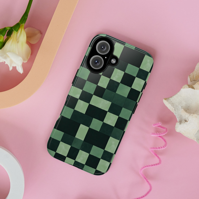 Emerald Grid Phone Case