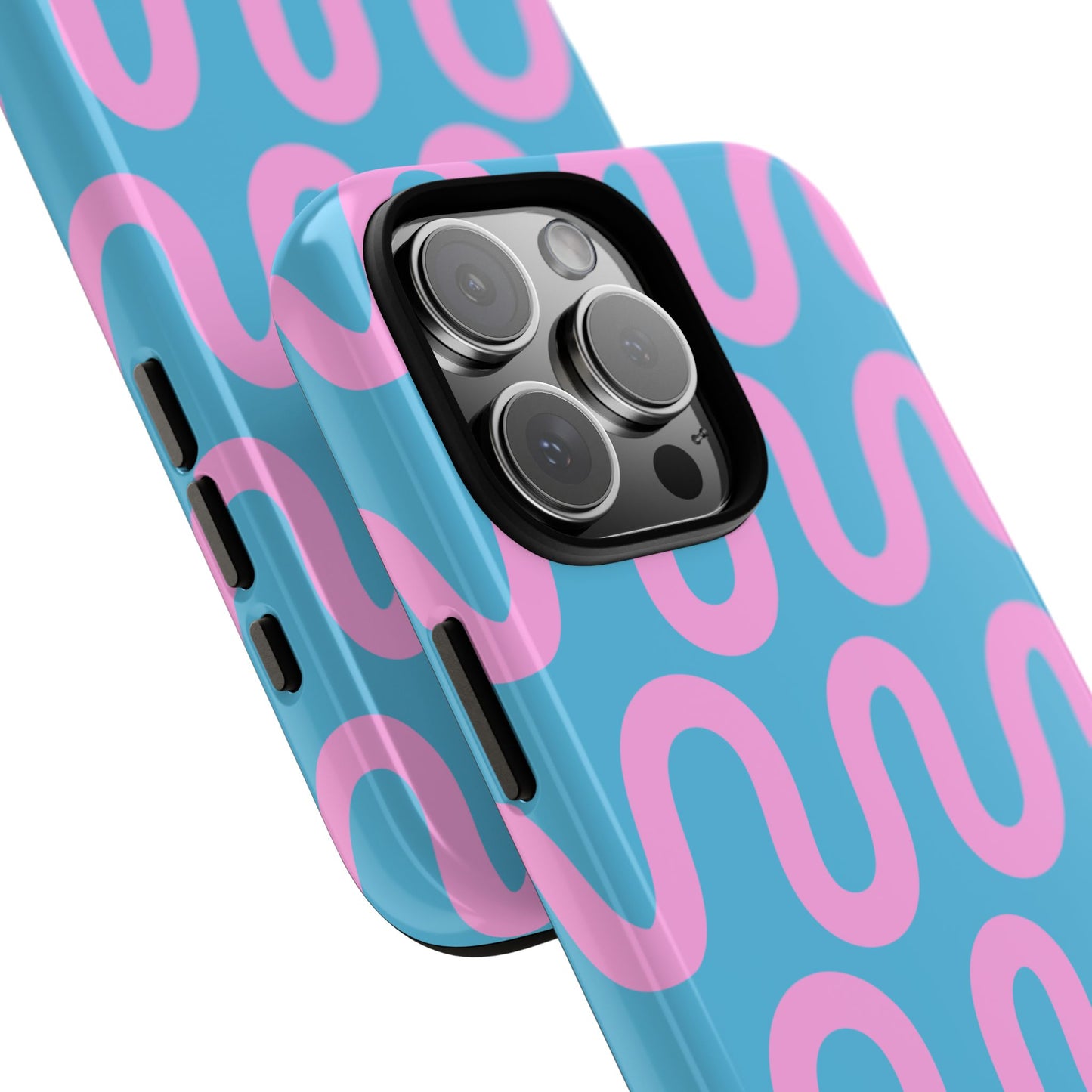 Electric Wave | Pink and Blue Wavy Line Phone Case