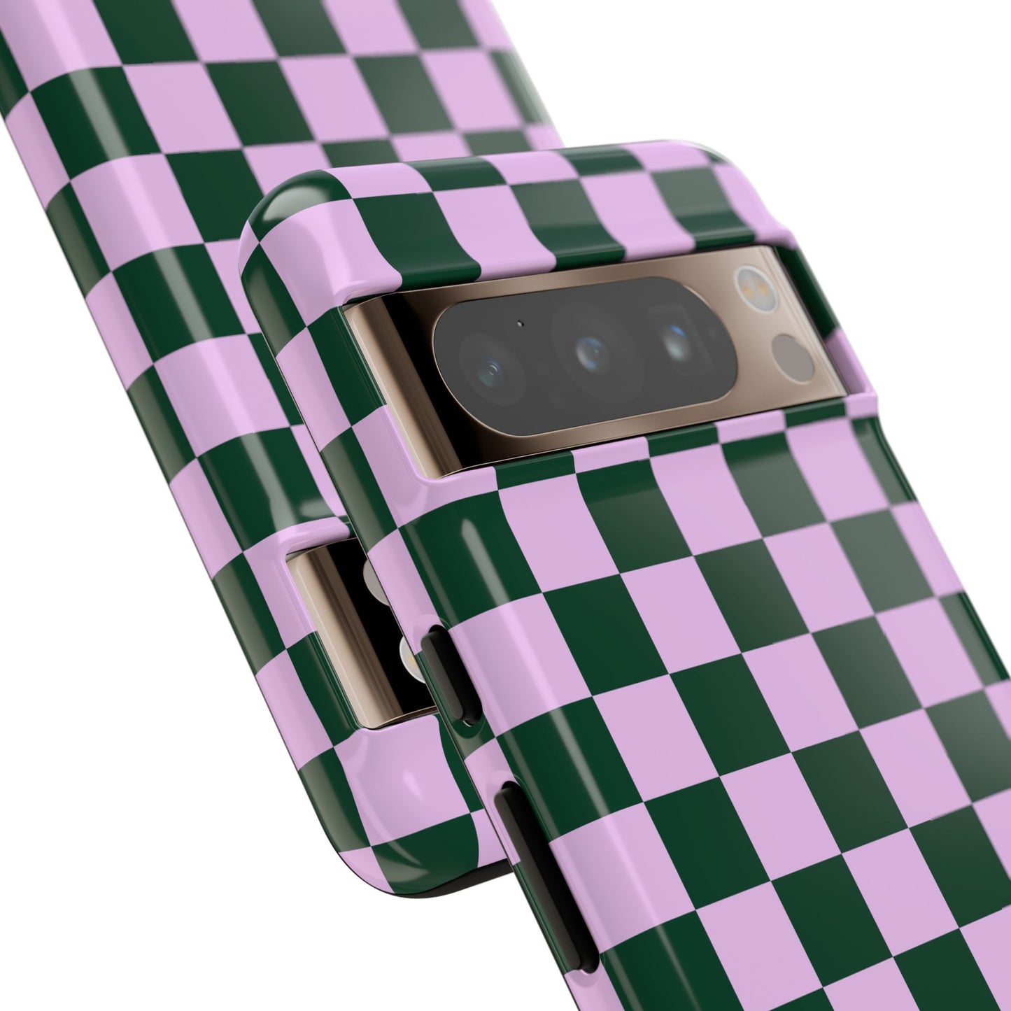 Lilac and Green Checkered Phone Case