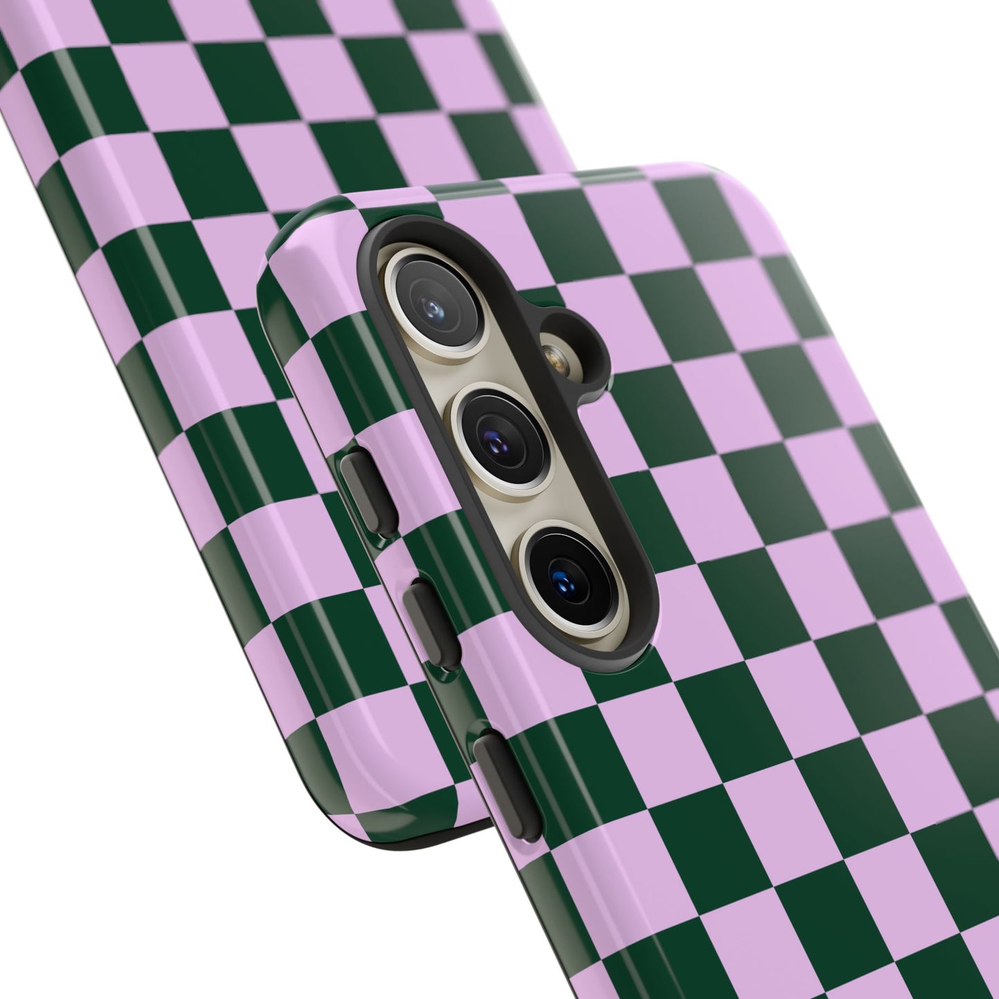 Lilac and Green Checkered Phone Case