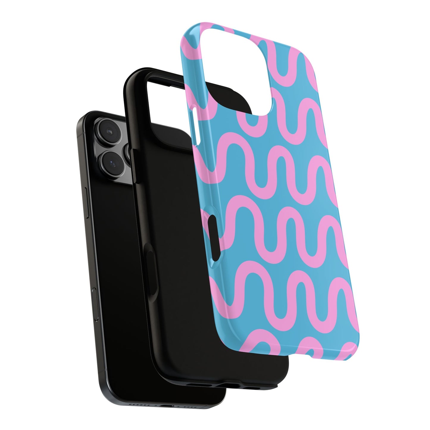 Electric Wave | Pink and Blue Wavy Line Phone Case