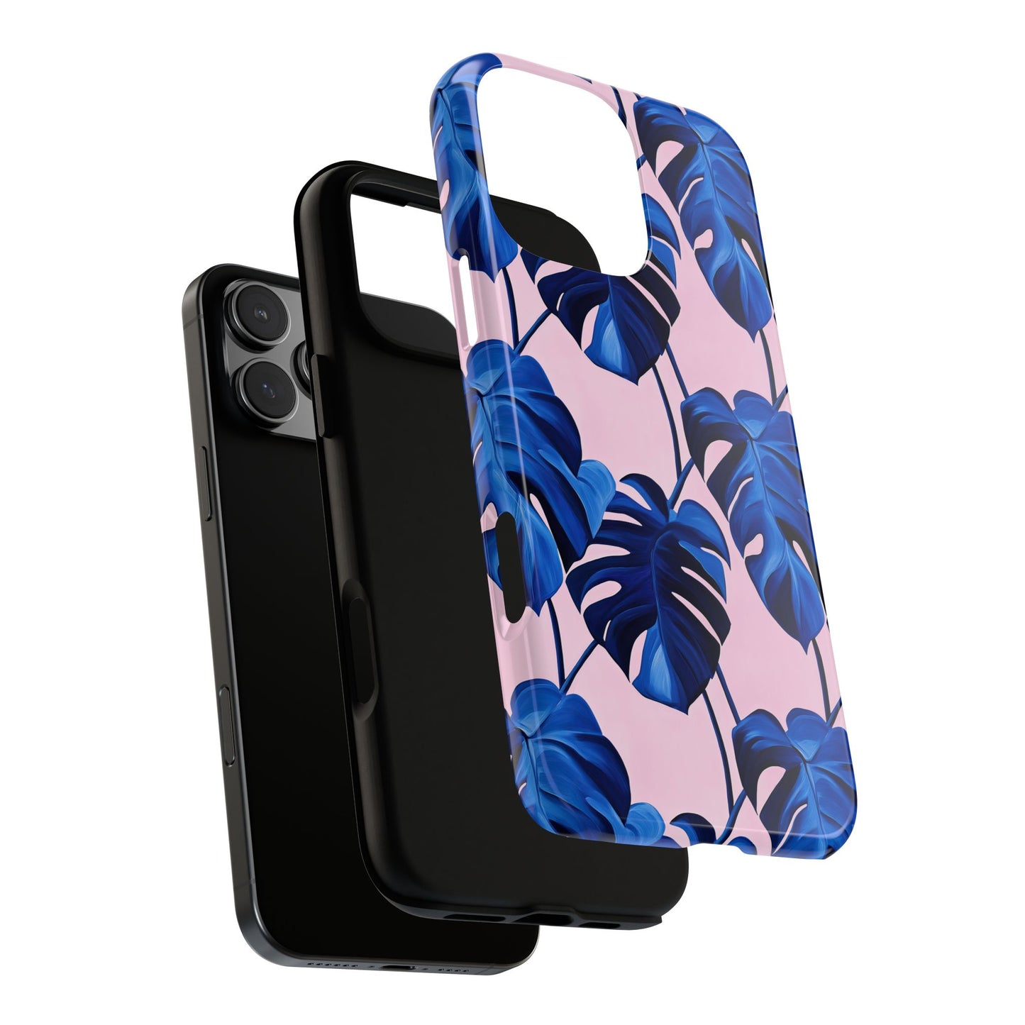 New Leaf | Pink and Blue Monstera Phone Case