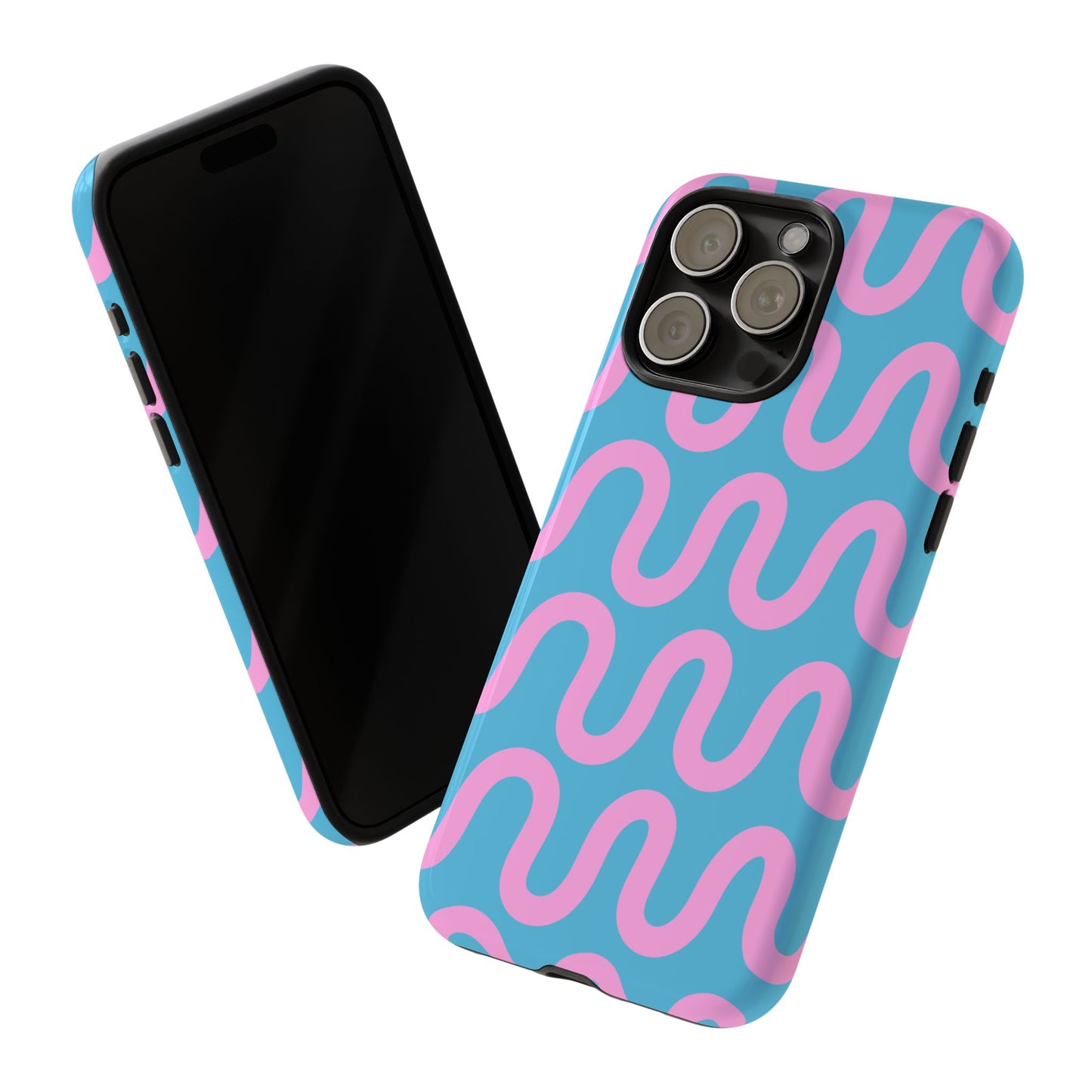Electric Wave | Pink and Blue Wavy Line Phone Case