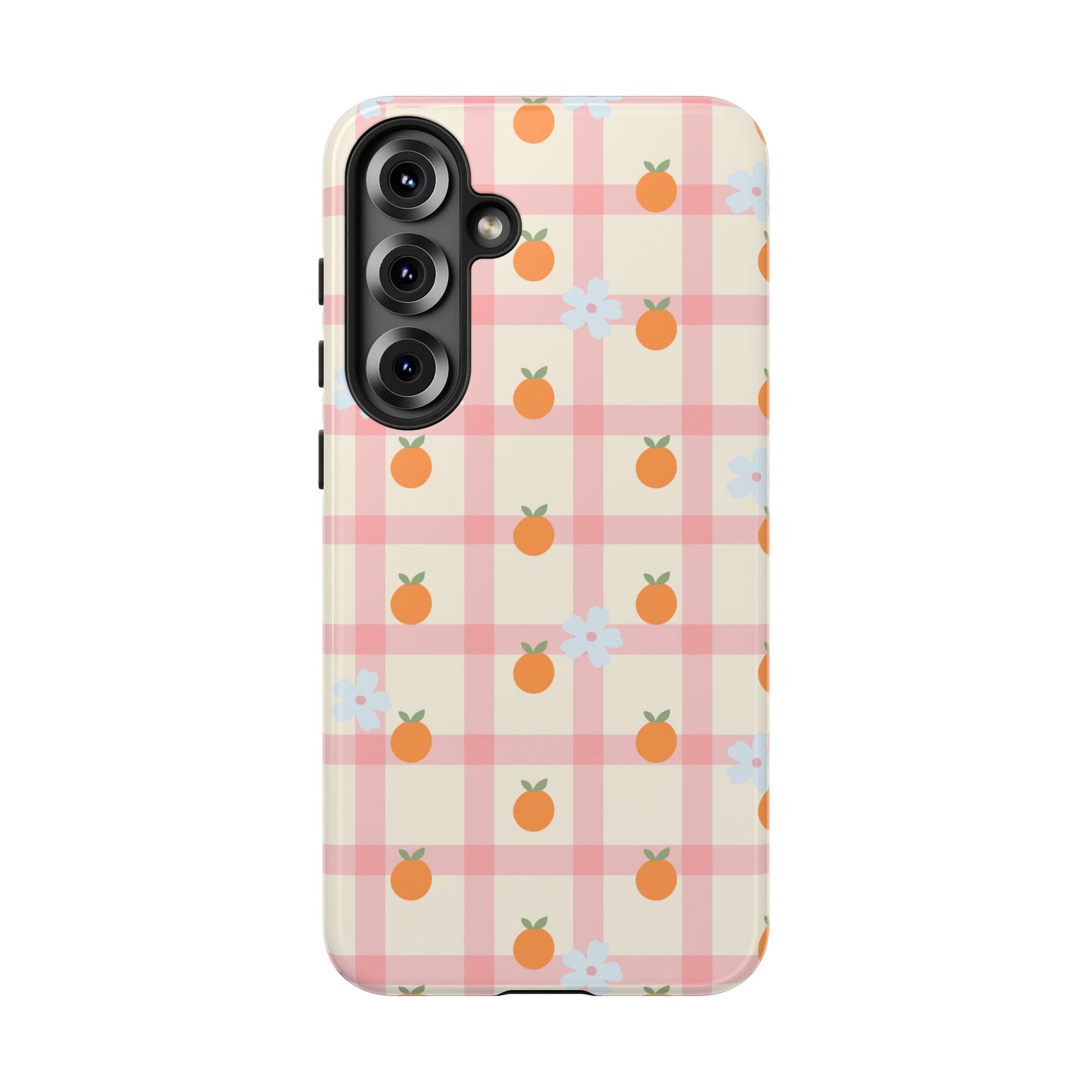Gingham Grove | Orange Floral Phone Case