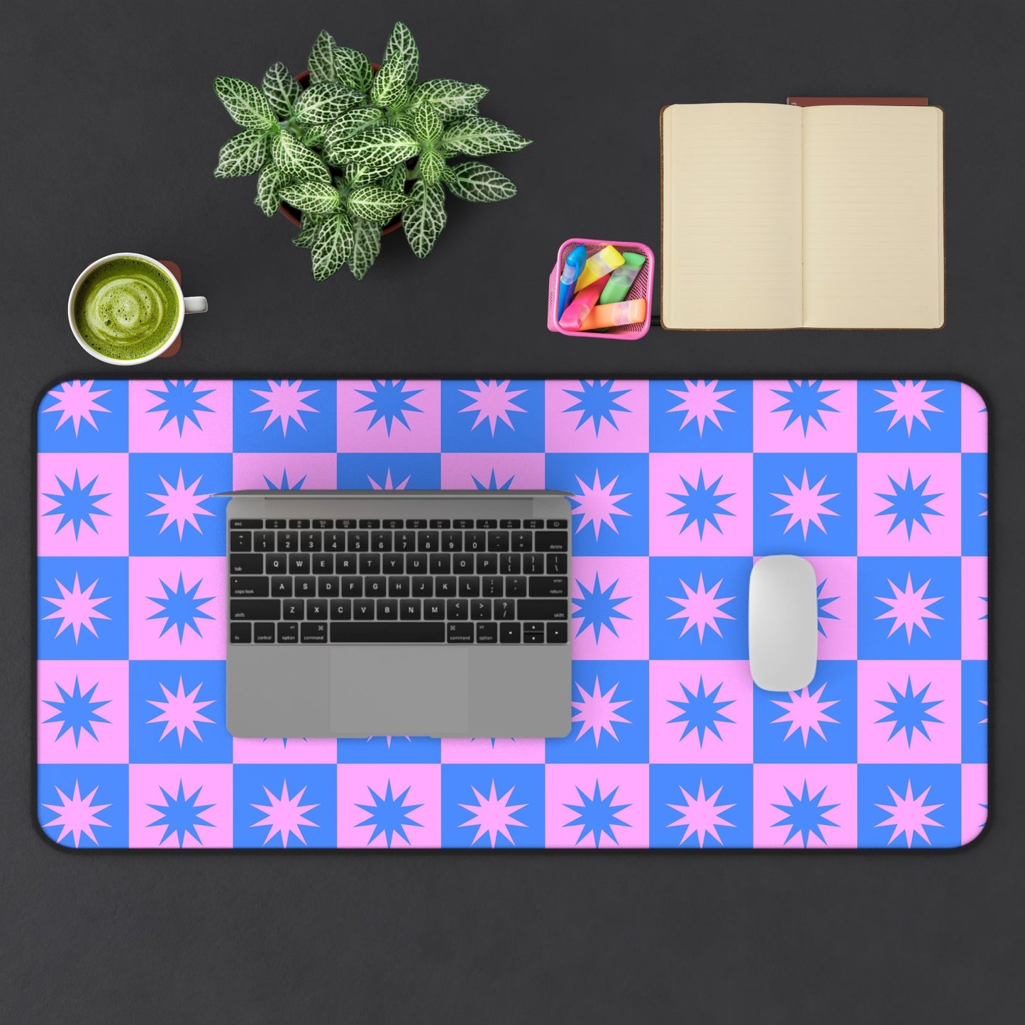 Star Checkered Desk Mat