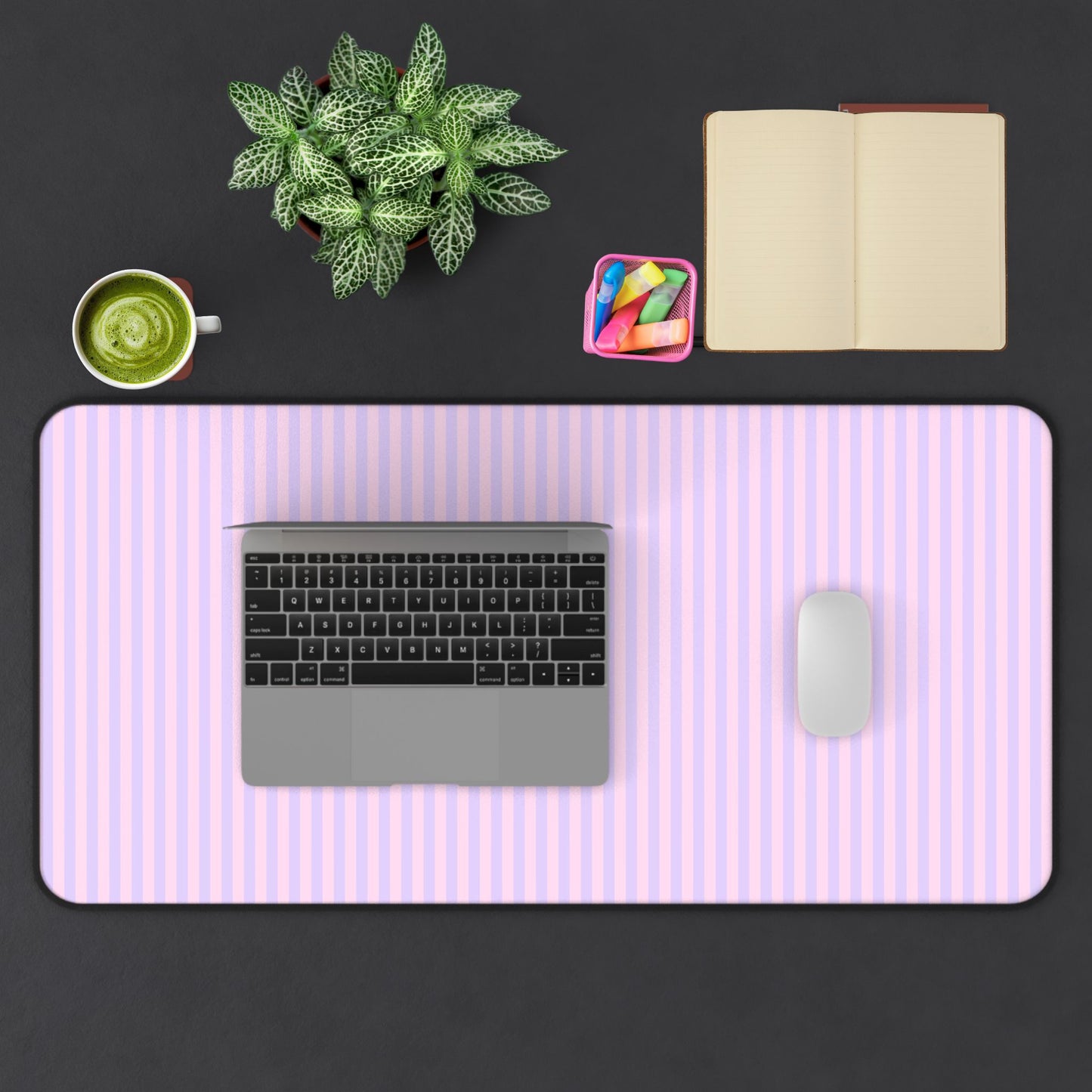 Cotton Candy Striped Desk Mat