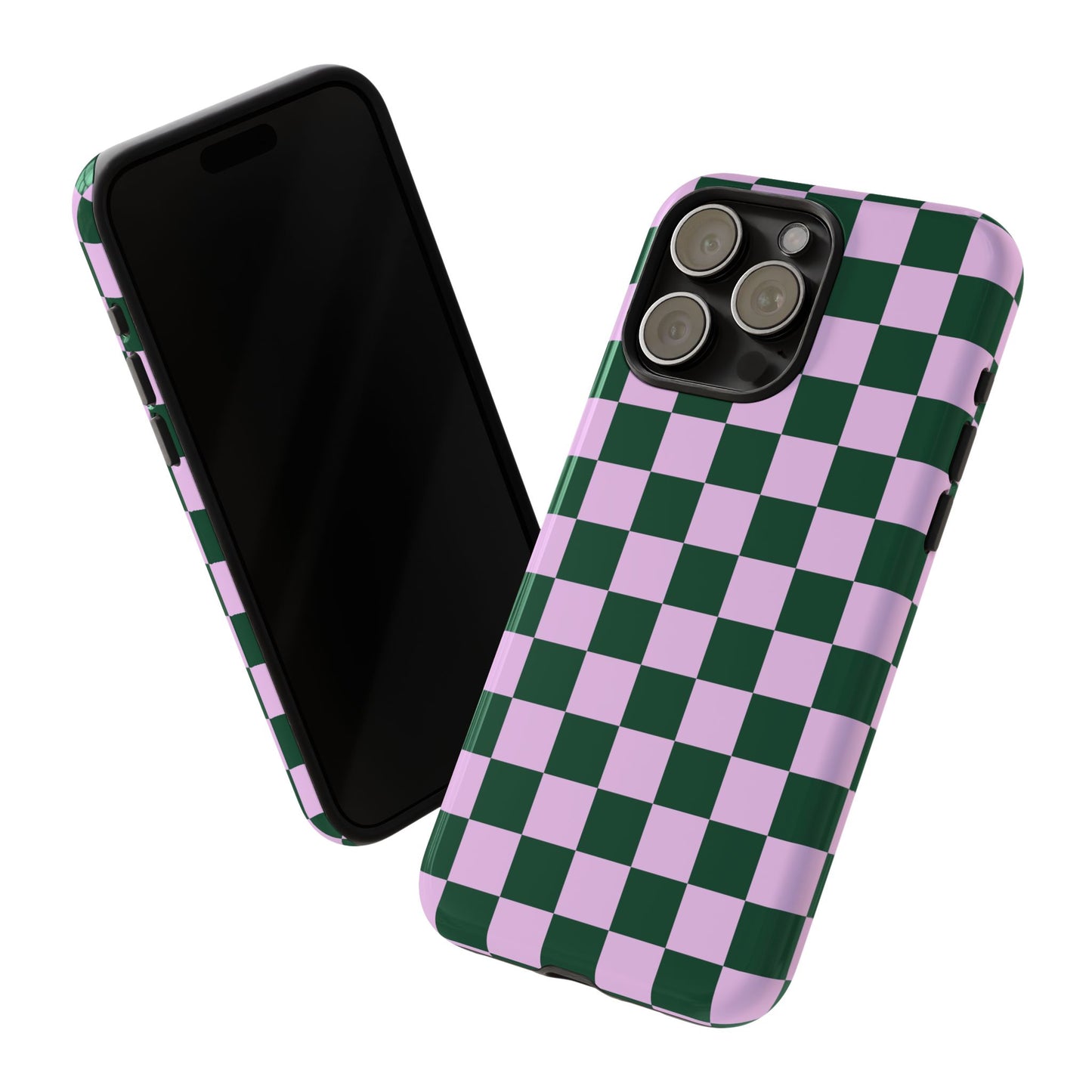 Lilac and Green Checkered Phone Case