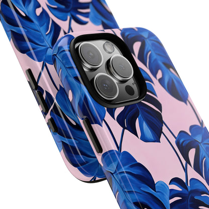 New Leaf | Pink and Blue Monstera Phone Case