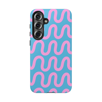 Electric Wave | Pink and Blue Wavy Line Phone Case