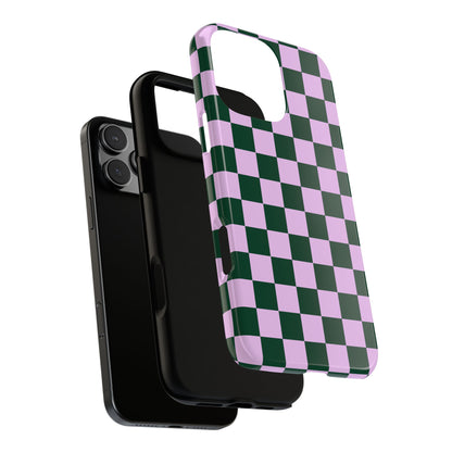 Lilac and Green Checkered Phone Case