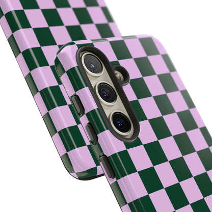 Lilac and Green Checkered Phone Case