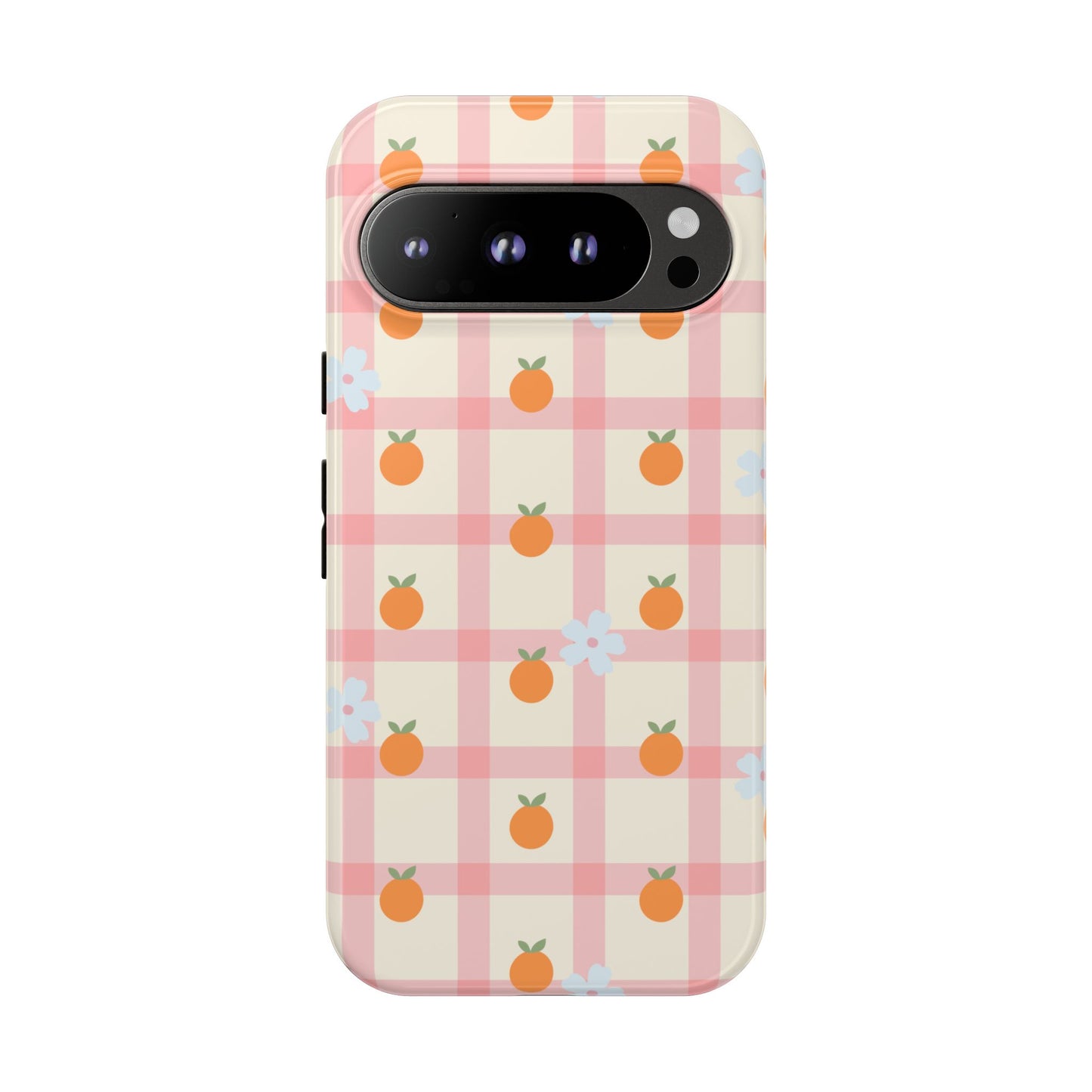 Gingham Grove | Orange Floral Phone Case