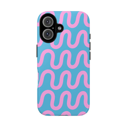Electric Wave | Pink and Blue Wavy Line Phone Case