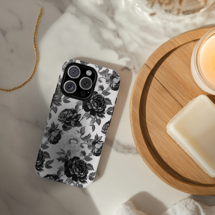 Grey Blossoms Phone Case